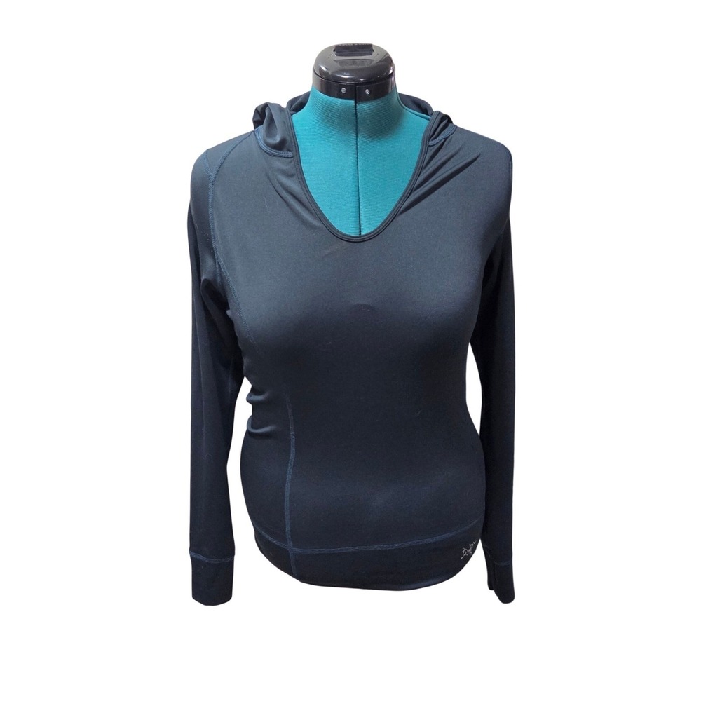 Arc'teryx Womens Escala Hoody Black Base Layer Pullover Hoodie Size Medium